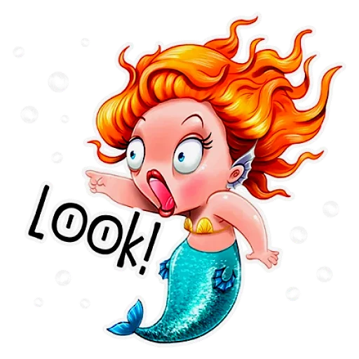 👁 Стикер «Русалка» для Telegram