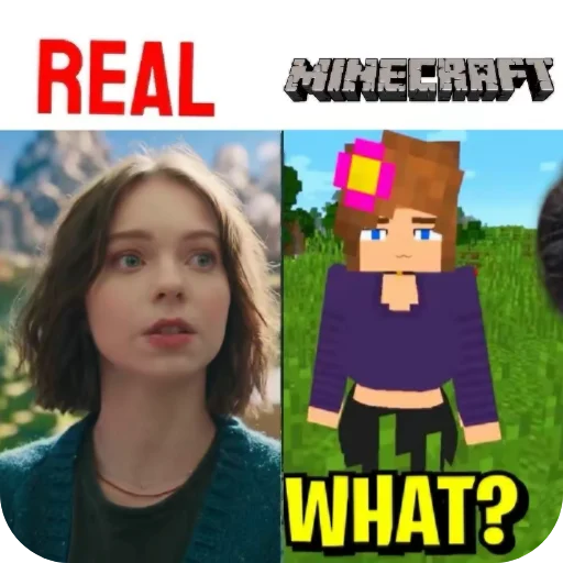 👩 Стикер «Minecraft Real Life» для Telegram