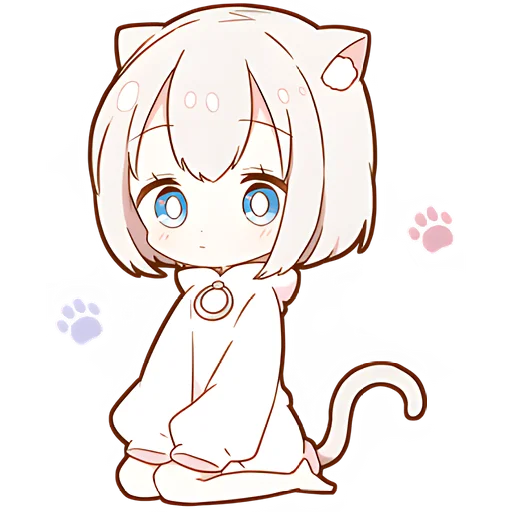 😕 Стикер «Мининеко чан» для Telegram