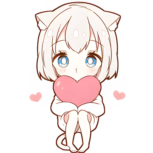 ❤️ Стикер «Мининеко чан» для Telegram