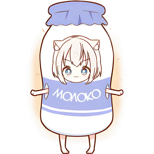🥛 Стикер «Мининеко чан» для Telegram