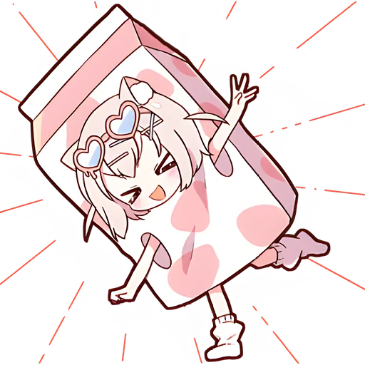 💃 Стикер «Клубничная Мининеко» для Telegram