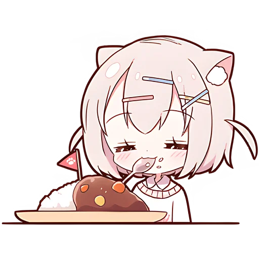 😋 Стикер «Клубничная Мининеко» для Telegram