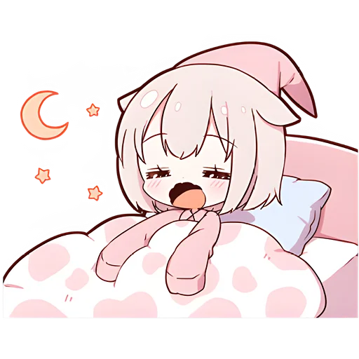 😴 Стикер «Клубничная Мининеко» для Telegram