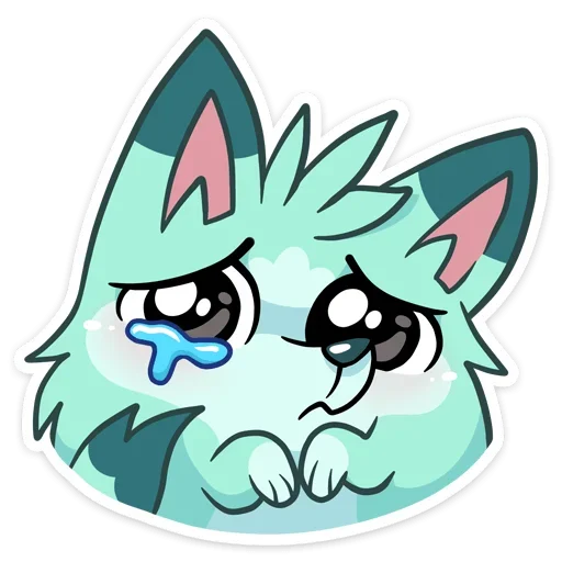 😢 Стикер «Минт - милый мятный волчонок» для Telegram