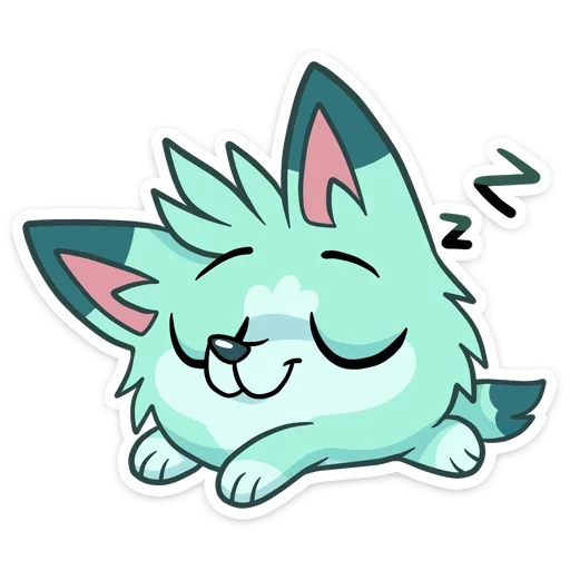 😴 Стикер «Минт - милый мятный волчонок» для Telegram
