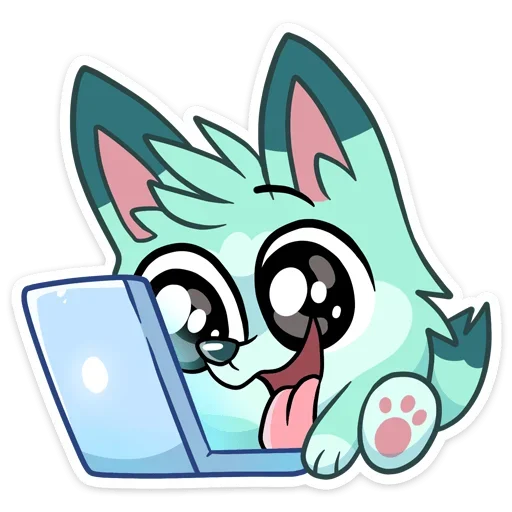🤩 Стикер «Минт - милый мятный волчонок» для Telegram
