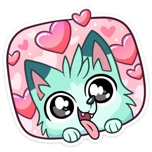 😍 Стикер «Минт - милый мятный волчонок» для Telegram