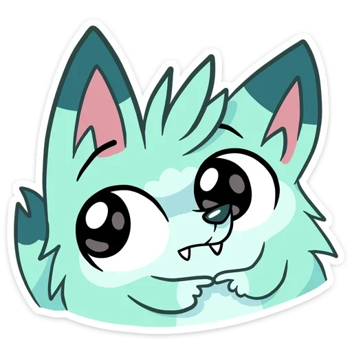 🥺 Стикер «Минт - милый мятный волчонок» для Telegram