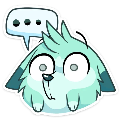 😮 Стикер «Минт - милый мятный волчонок» для Telegram