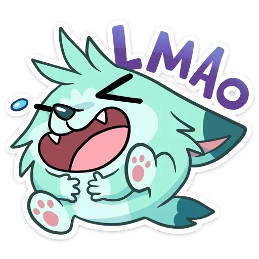 🤣 Стикер «Минт - милый мятный волчонок» для Telegram