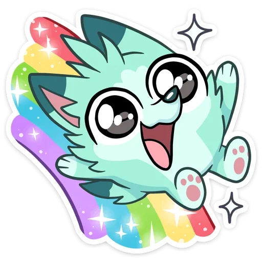 🤩 Стикер «Минт - милый мятный волчонок» для Telegram