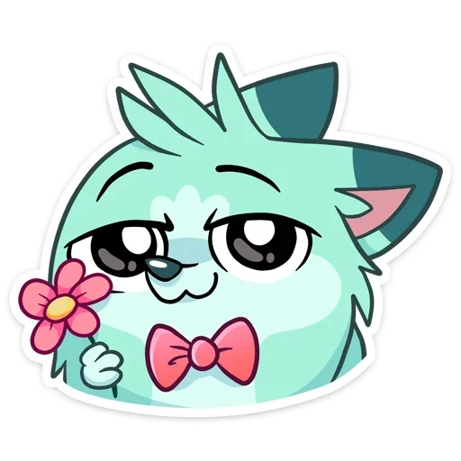🌺 Стикер «Минт - милый мятный волчонок» для Telegram