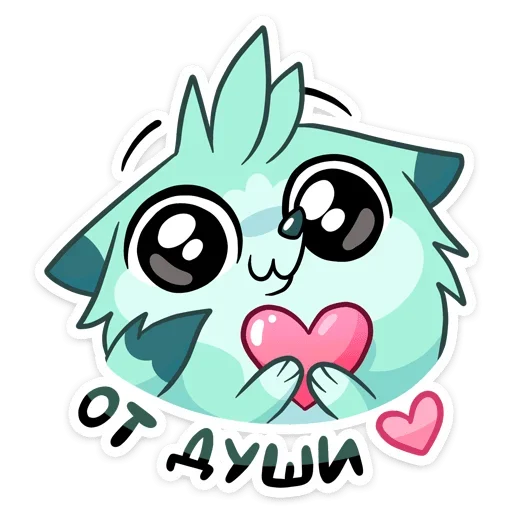 ❤️ Стикер «Минт - милый мятный волчонок» для Telegram