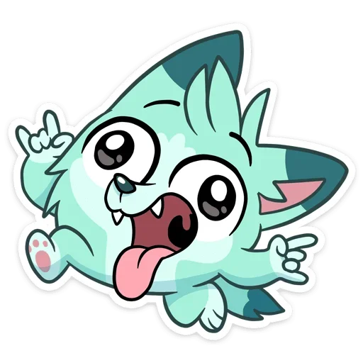 🤪 Стикер «Минт - милый мятный волчонок» для Telegram