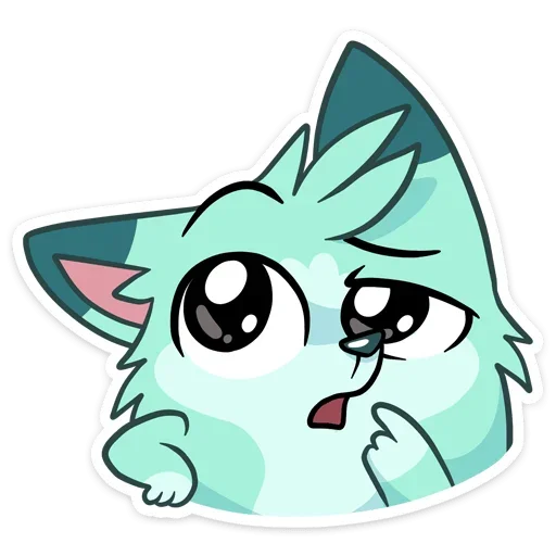 🤔 Стикер «Минт - милый мятный волчонок» для Telegram