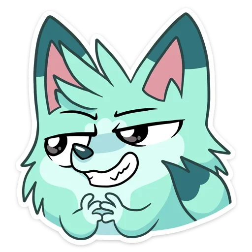😈 Стикер «Минт - милый мятный волчонок» для Telegram