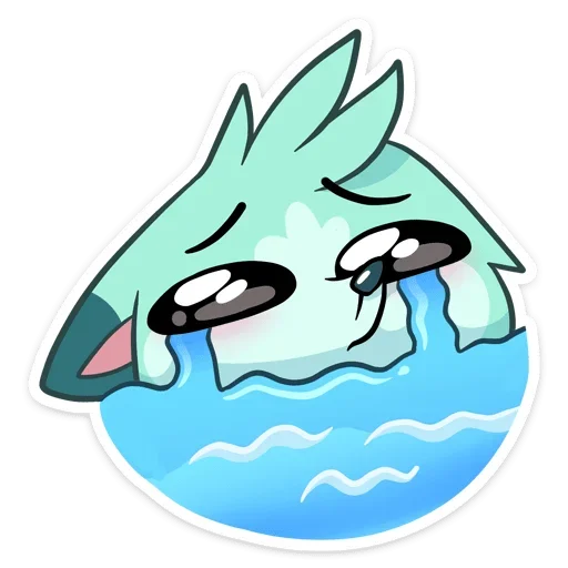 😭 Стикер «Минт - милый мятный волчонок» для Telegram