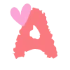 💗 Эмодзи «Розовые буквы с сердечками и без» для Telegram