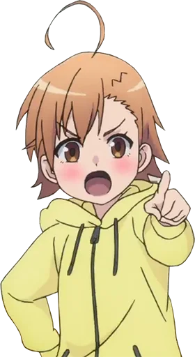 ☝️ Стикер «Misaka Misaka» для Telegram