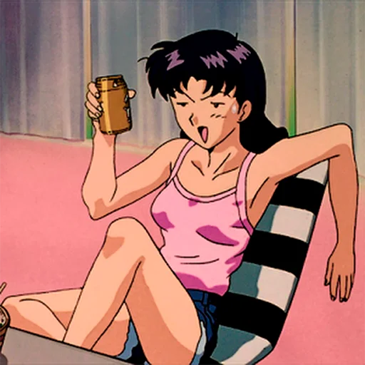 😅 Стикер «Misato Katsuragi» для Telegram