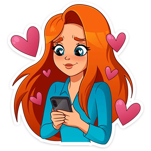 ❤ Стикер «Мисс Бомбори» для Telegram