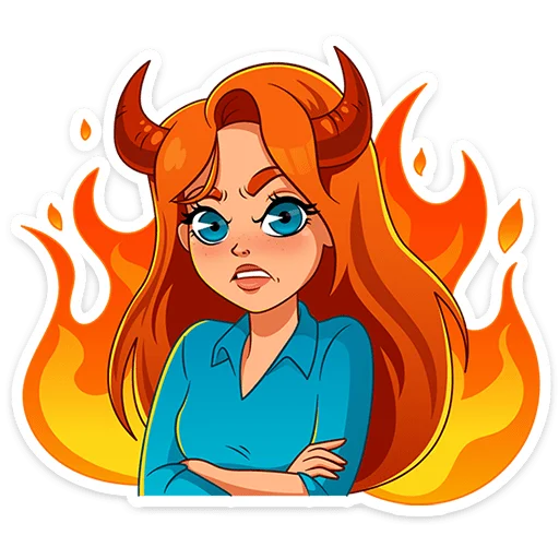 😠 Стикер «Мисс Бомбори» для Telegram