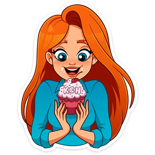 🧁 Стикер «Мисс Бомбори» для Telegram