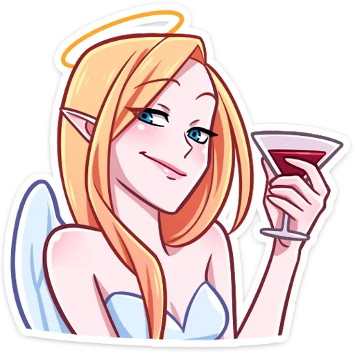 🍷 Стикер «Ангелица без надписей» для Telegram