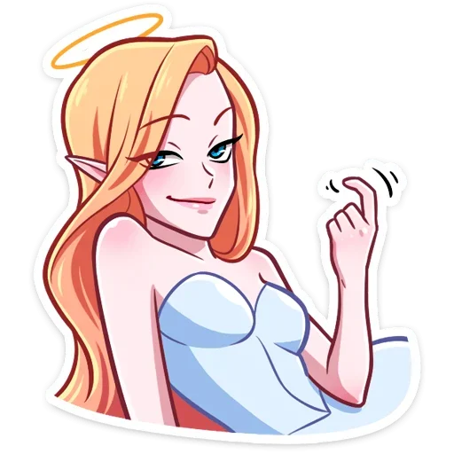 😏 Стикер «Ангелица без надписей» для Telegram