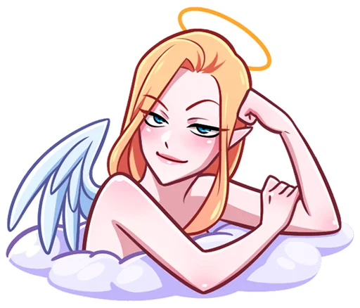 😏 Стикер «Ангелица без надписей» для Telegram