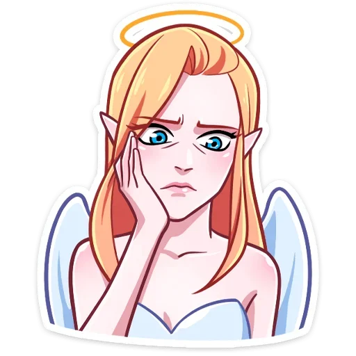 😟 Стикер «Ангелица без надписей» для Telegram
