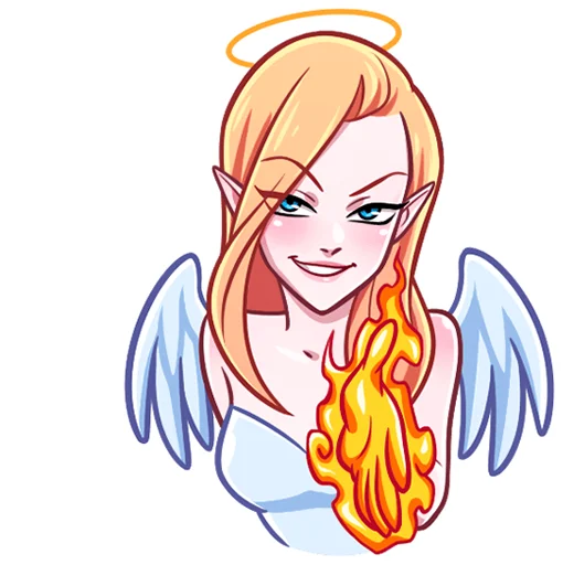 👼 Стикер «Ангелица без надписей» для Telegram