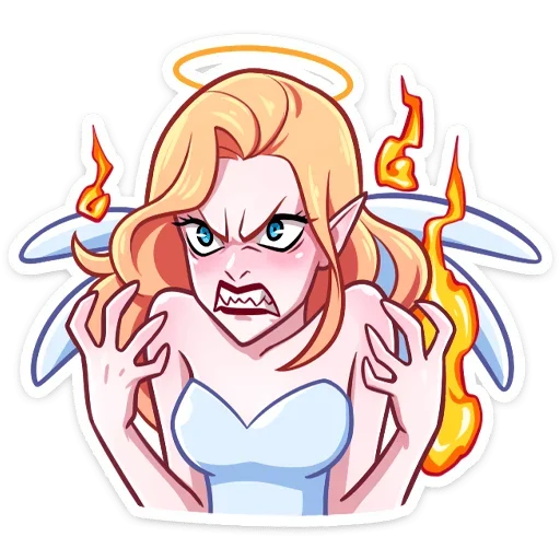 👼 Стикер «Ангелица без надписей» для Telegram