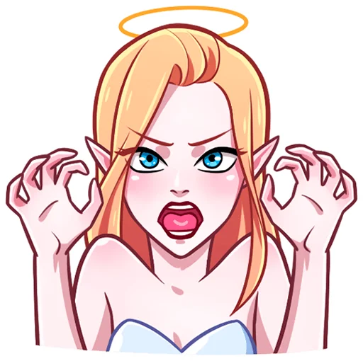 👻 Стикер «Ангелица без надписей» для Telegram