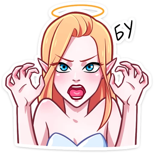 👻 Стикер «Ангелица но без надписей» для Telegram