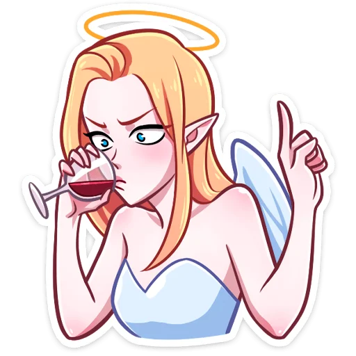 🍷 Стикер «Ангелица но без надписей» для Telegram