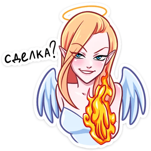 😈 Стикер «Ангелица но без надписей» для Telegram