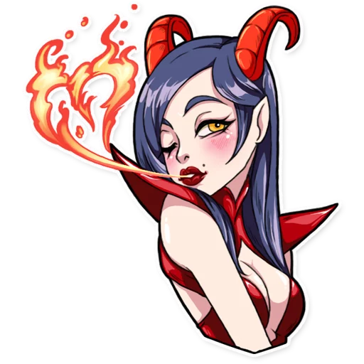 😘 Стикер «Miss Devil» для Telegram