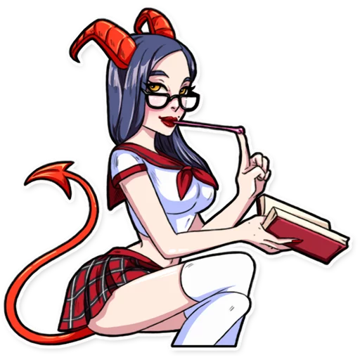 🤓 Стикер «Miss Devil» для Telegram
