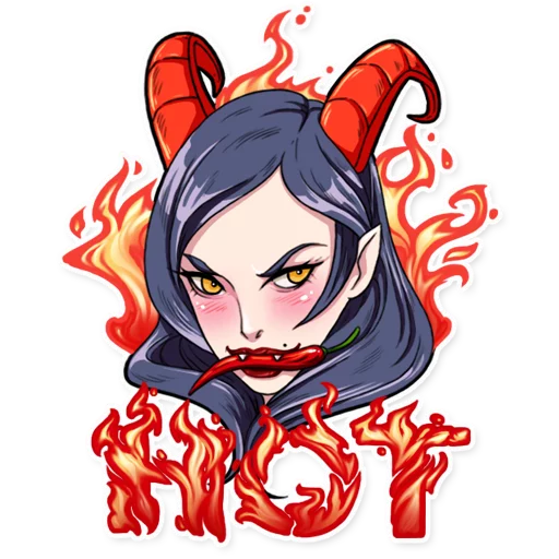 🌶 Стикер «Miss Devil» для Telegram
