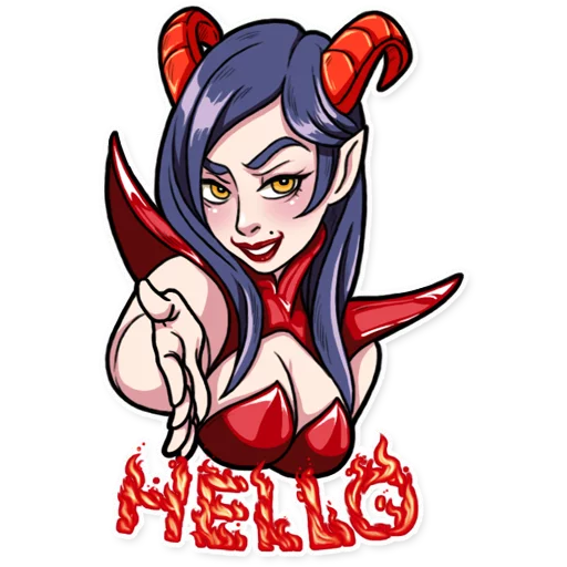 👋 Стикер «Miss Devil» для Telegram