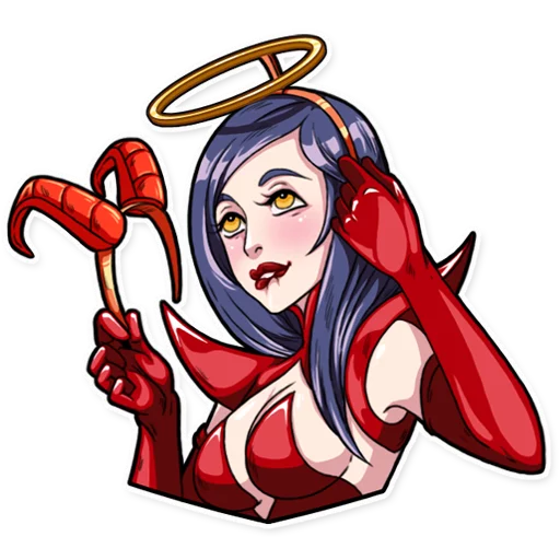 😇 Стикер «Miss Devil» для Telegram