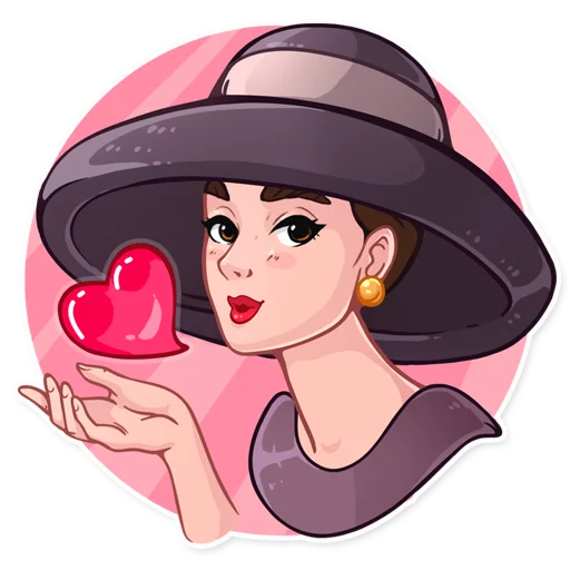 😘 Стикер «Miss Hepburn» для Telegram