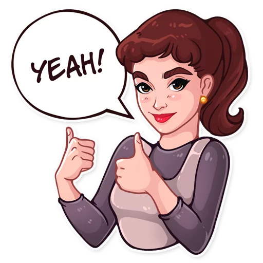 👍 Стикер «Miss Hepburn» для Telegram