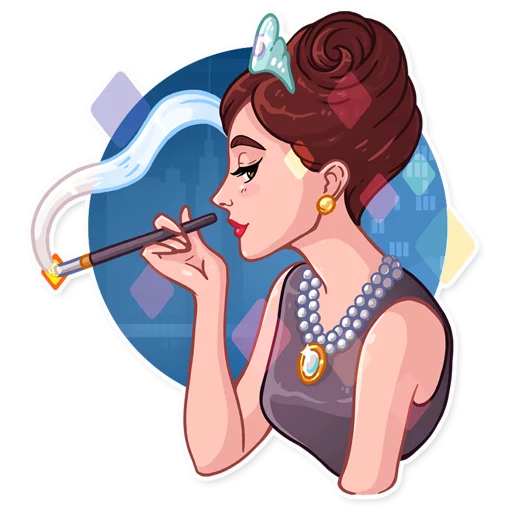 🚬 Стикер «Miss Hepburn» для Telegram