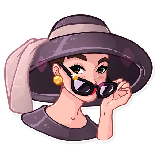 😎 Стикер «Miss Hepburn» для Telegram