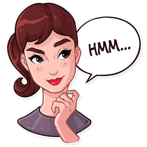 🤔 Стикер «Miss Hepburn» для Telegram