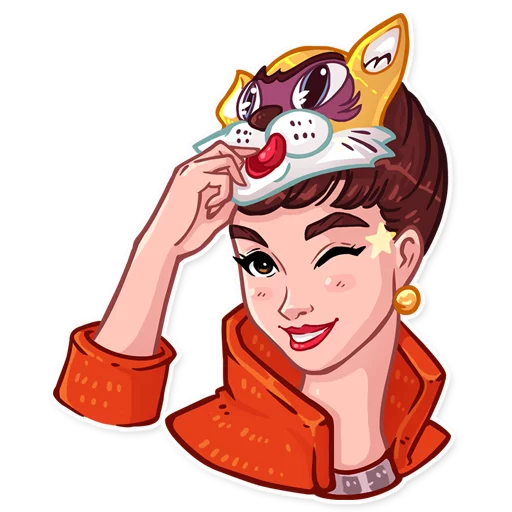 😉 Стикер «Miss Hepburn» для Telegram