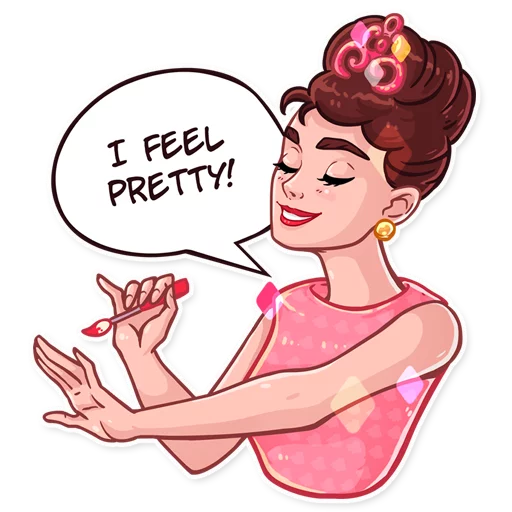 💅 Стикер «Miss Hepburn» для Telegram